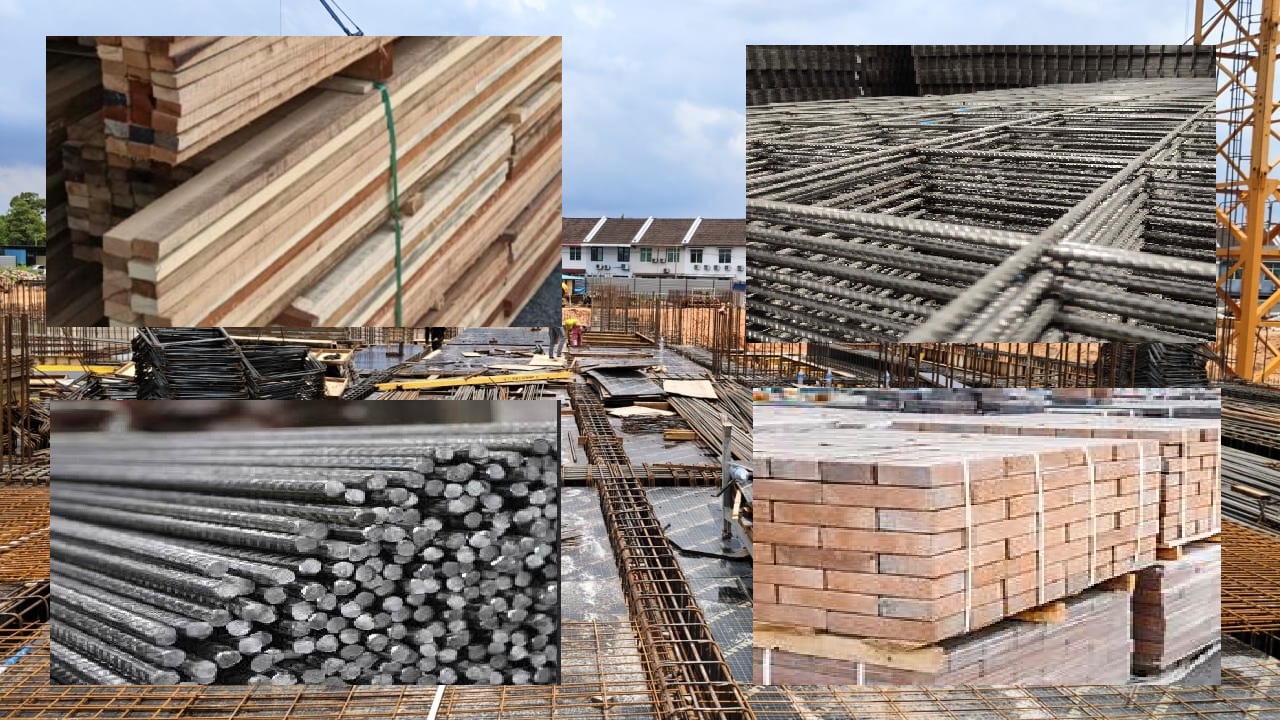 Stack of industrial red bricks, representing building materials trading.